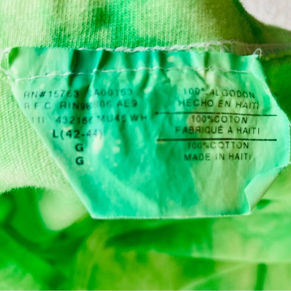 Hanes Sharky's Panama City green tie dye graphic short sleeve tee, Sz L - Picture 10 of 15